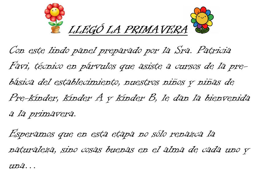 Llego la primavera flor y texto